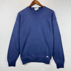 Vintage Lee Sweatshirt Mens Large Navy Blue Faded USA Made Heavyweight